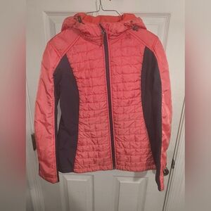 Coral and Purple Kids Puffer Jacket 116